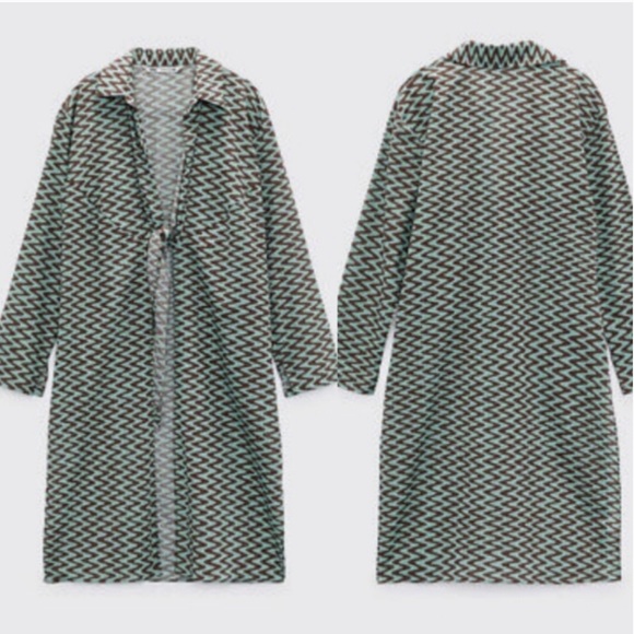 Zara Sea Green Tunic Swim Coverup sz XL NWT - Picture 5 of 7